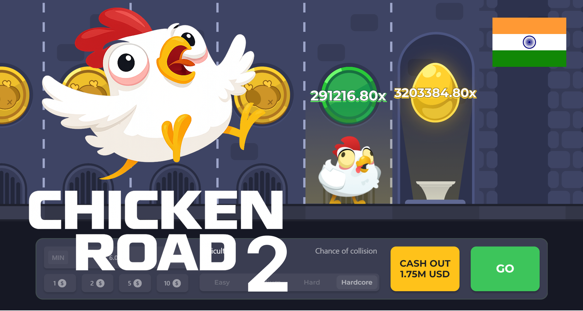 chicken road 2 gameplay interface with multiplier and dynamic road Pakistan